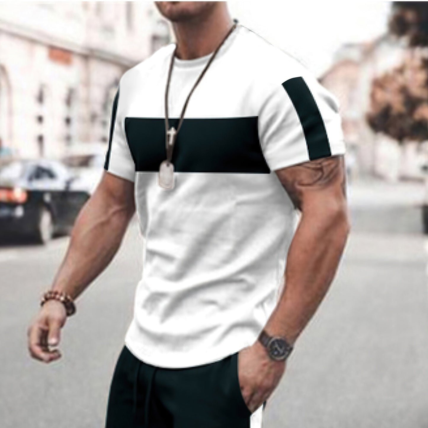 Men's T-shirt Checked Printed Loose Oversized Men' Top Holiday Casual Clothing Daily Short Sleeve T-shirt Fitness Sweatshirt Y2k