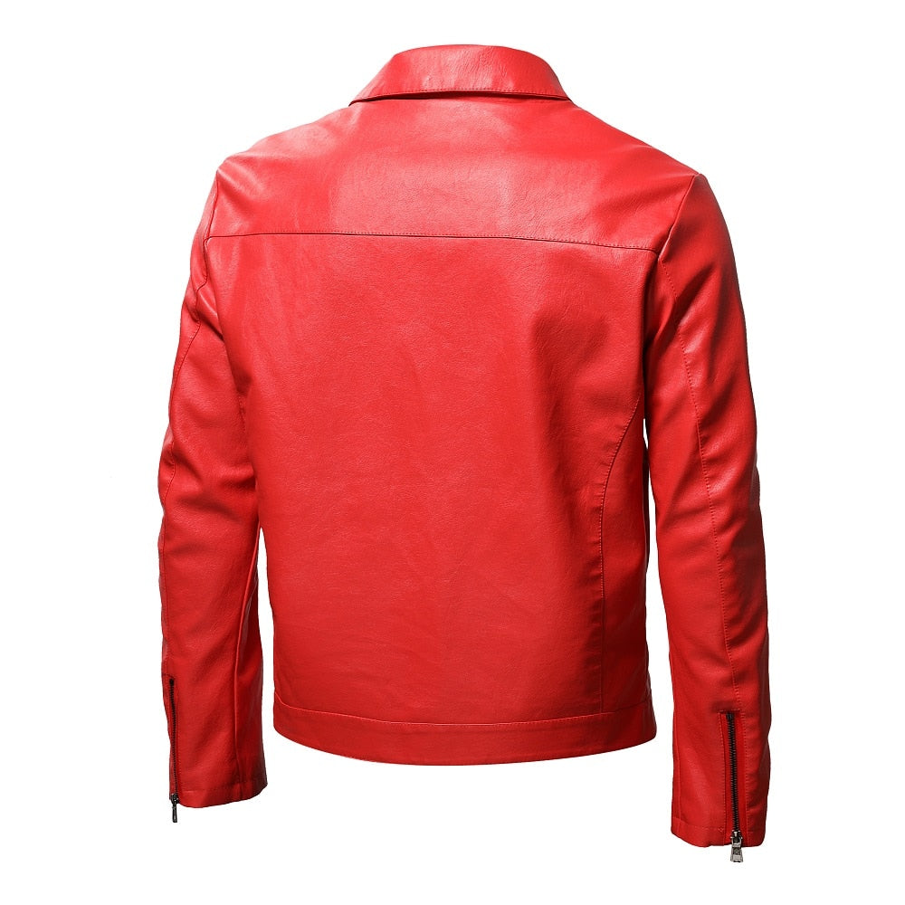 Autumn WInter Motorcycle Jacket Men Turn Down Collar Casual Leather Jacket Fashion Slim Moto Bike PU Jacket Men Plus Size 5XL