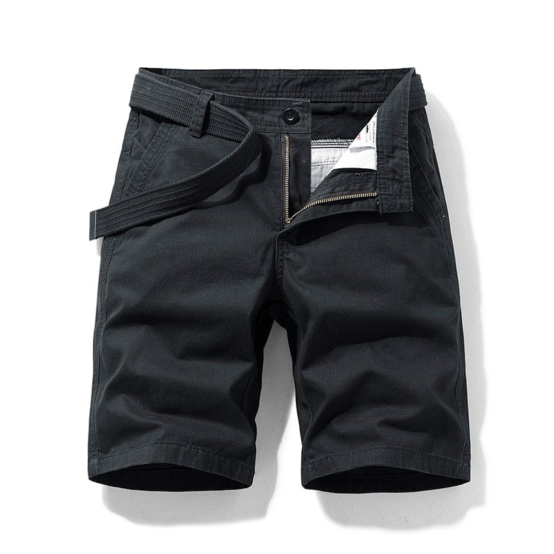 New Summer Men Cargo Shorts Cotton Casual Mens Shorts Pants Jogger Military Solid Straight Cargo Shorts Men Brand Clothing
