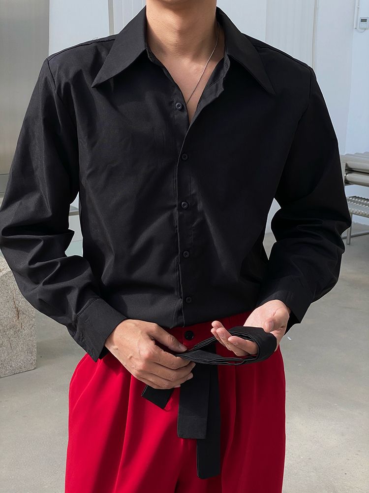 American Sexy Klein Blue Loose Shirts for Men Fashion Designer new Luxury Casual Solid Color Oversized Shirt Hawaiian