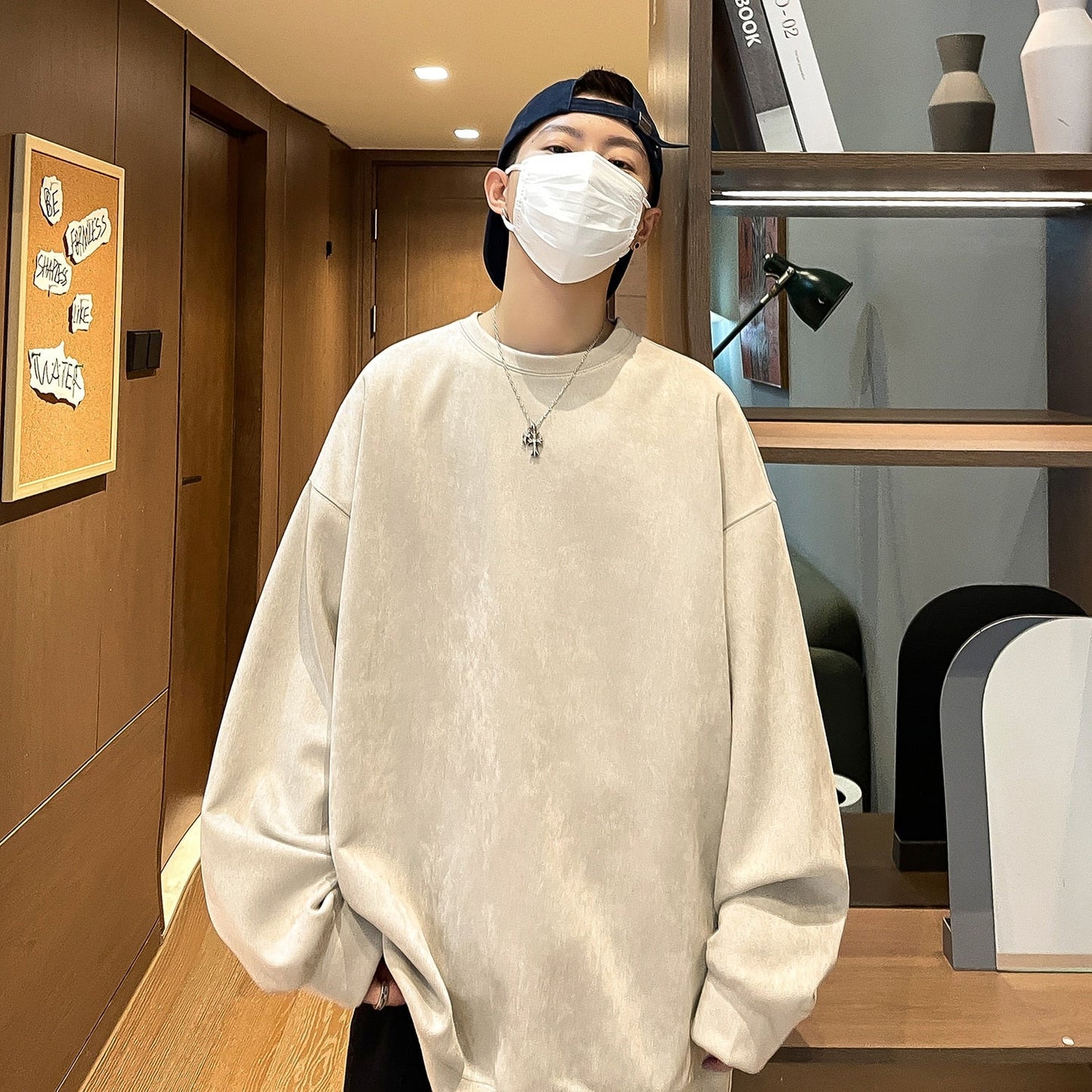 Korean Men's Oversized Sweatshirts Solid Color Hoodies Couple's Jumper Large High Street Hoodies Harajuku Fashion Male Pullovers