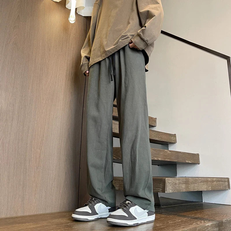 saferido Tracksuit Black Korean Fashion Joggers Pants Y2k Baggy Tactical Cargo Pants Khaki Harajuku Casual Stacked Sweat Pants