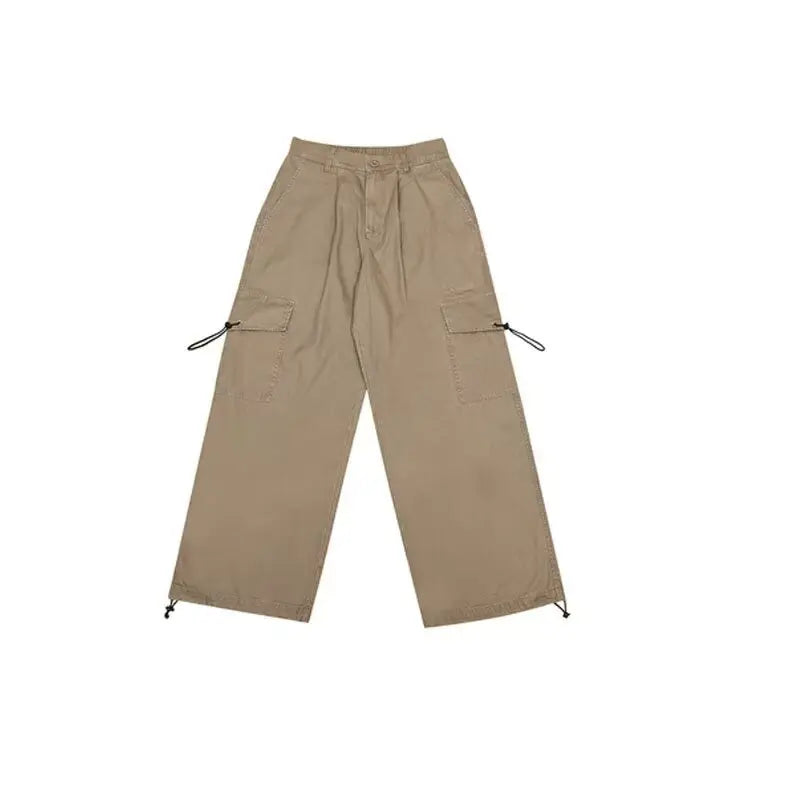 Spring Casual Men Set Retro Simplicity Pocket Denim Shirt+big Pocket Street Hip-hop Cargo Pants 2-pcs Japanese Fashion Suit
