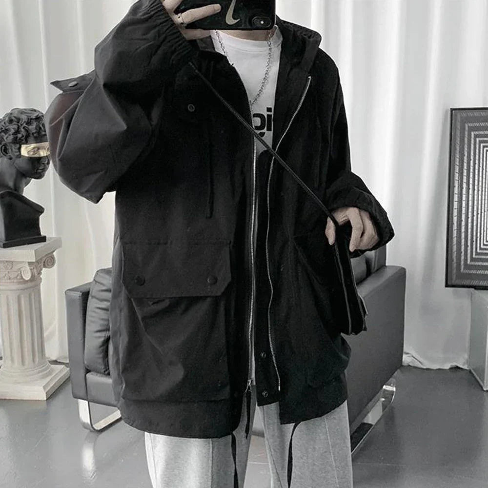 saferido Mens Y2k Jacket High Street Energy Wind Work Clothes Assault Jacket Autumn Fashion Trend Oversized Casual Loose Men'S Wear