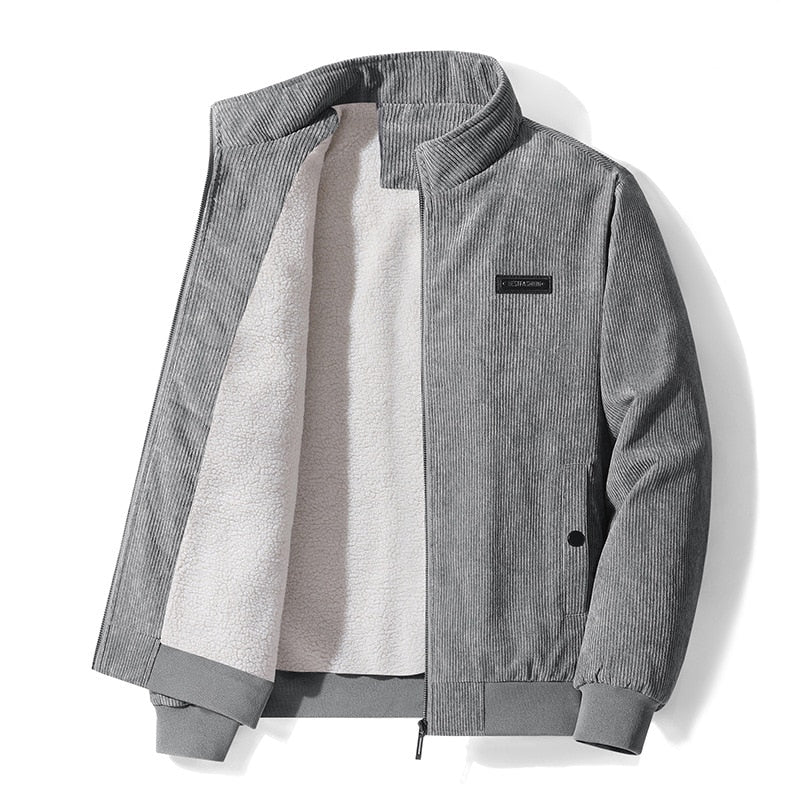 Men Clothing New Corduroy Coat Men's Winter Lamb Coat Winter Top Plus Velvet Thickened Large Size Jacket
