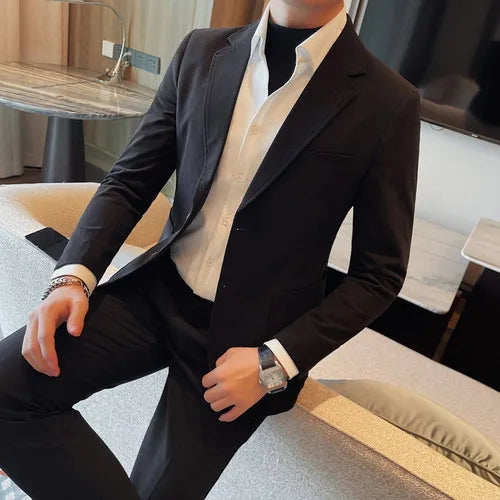 saferido Men's Spring Quality Business Suit Jackets/Male Slim Fit Fashion Tuxedo/Man Solid Color Veste Homme Luxe Blazers Coats 3XL