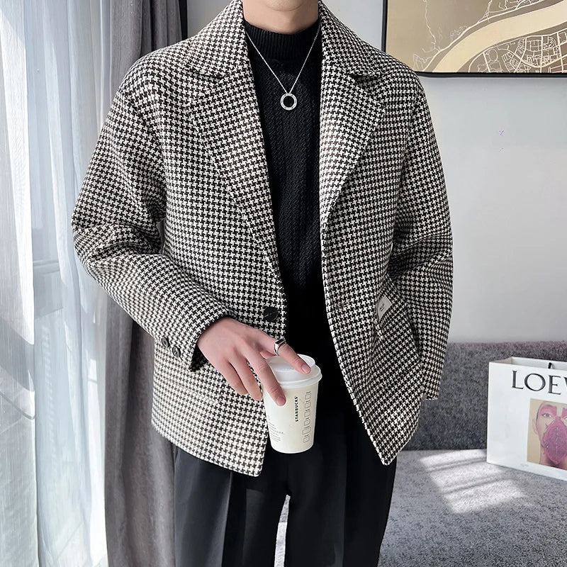 saferido Men Spring Autumn Cloth High Quality Plaid Business Suit Jackets/Male Plover Case Casual Tuxedo Hombre Blazers