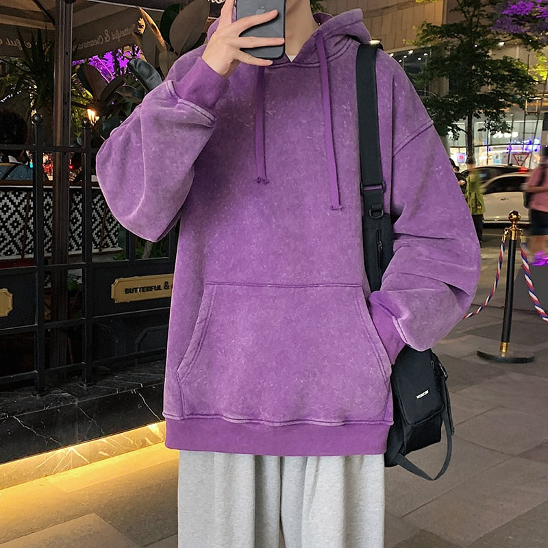 Legible Spring Autumn Casual Hoodies Men Solid Hooded Hoodies Male Loose Sweatshirts Pullovers Man
