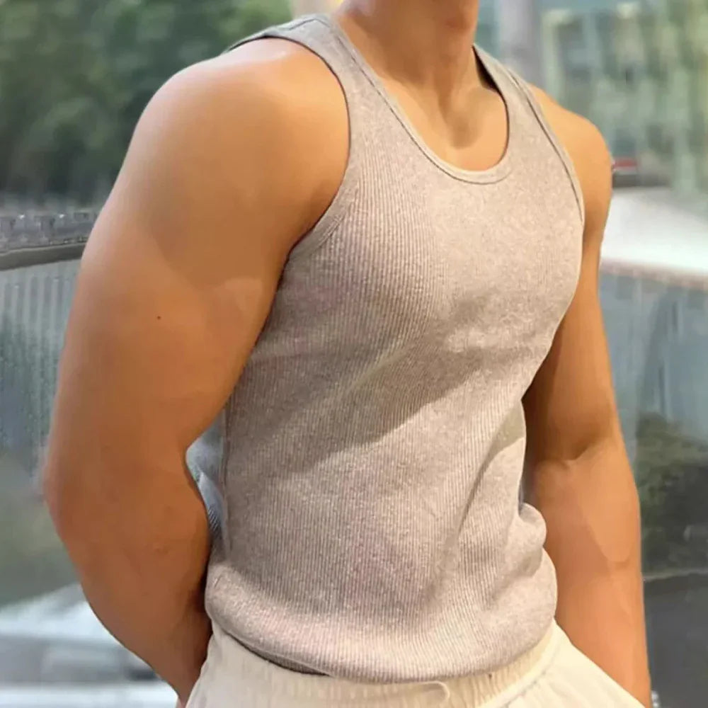 saferido Mens Sexy Shaping Sports Fitness Casual Cotton Vest 2024 New Genderless American Street Elastic Slim Solid Color Tank Top Unisex