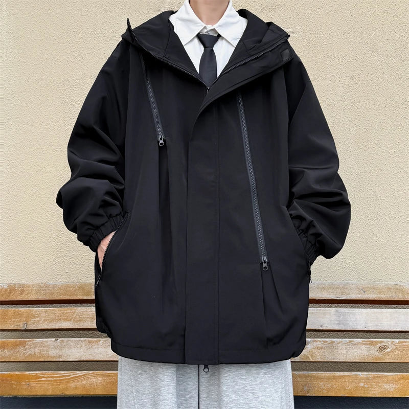 saferido Original Clothing Men's Korean Style Clothes for Men Loose Fitting Hoodie Men's Coats Models 2024 Popular Outerwear Jackets