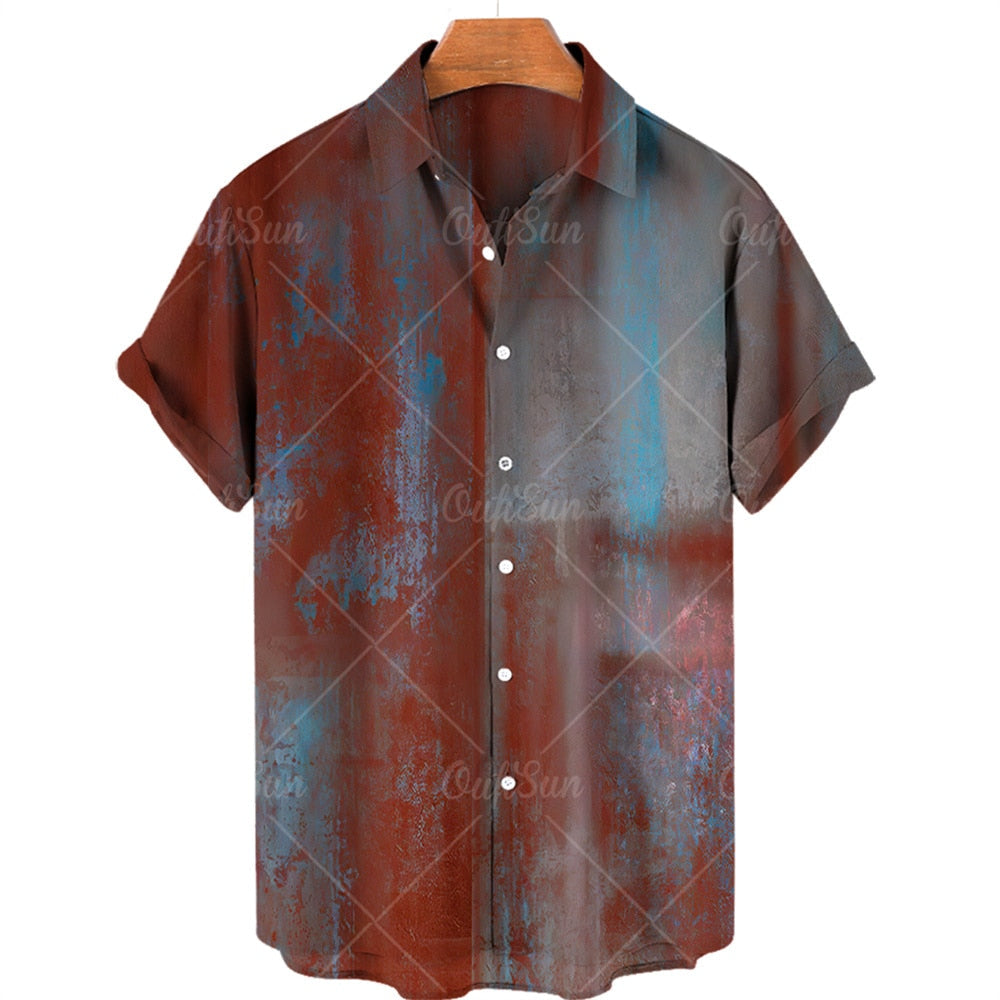 Male Shirt Oversized Plaid Floral Short Sleeve Tops Summer Casual Holiday Buttons Social Luxury Clothing Men Hawaii Shirts 5XL