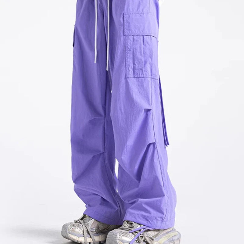 saferido Pants Men Casual Streetwear Autumn All-match Harajuku Korean Style Pleated Minimalist Full Length Fashion College Daily