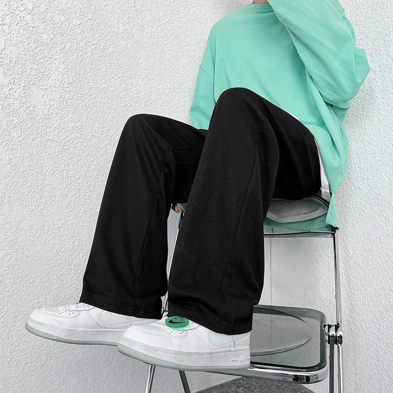saferido Mopping Casual Trousers Spring Summer Oversize Fashion Sports Loose Flocking Letters Simple Pants Straight Wide Leg Aweatpants