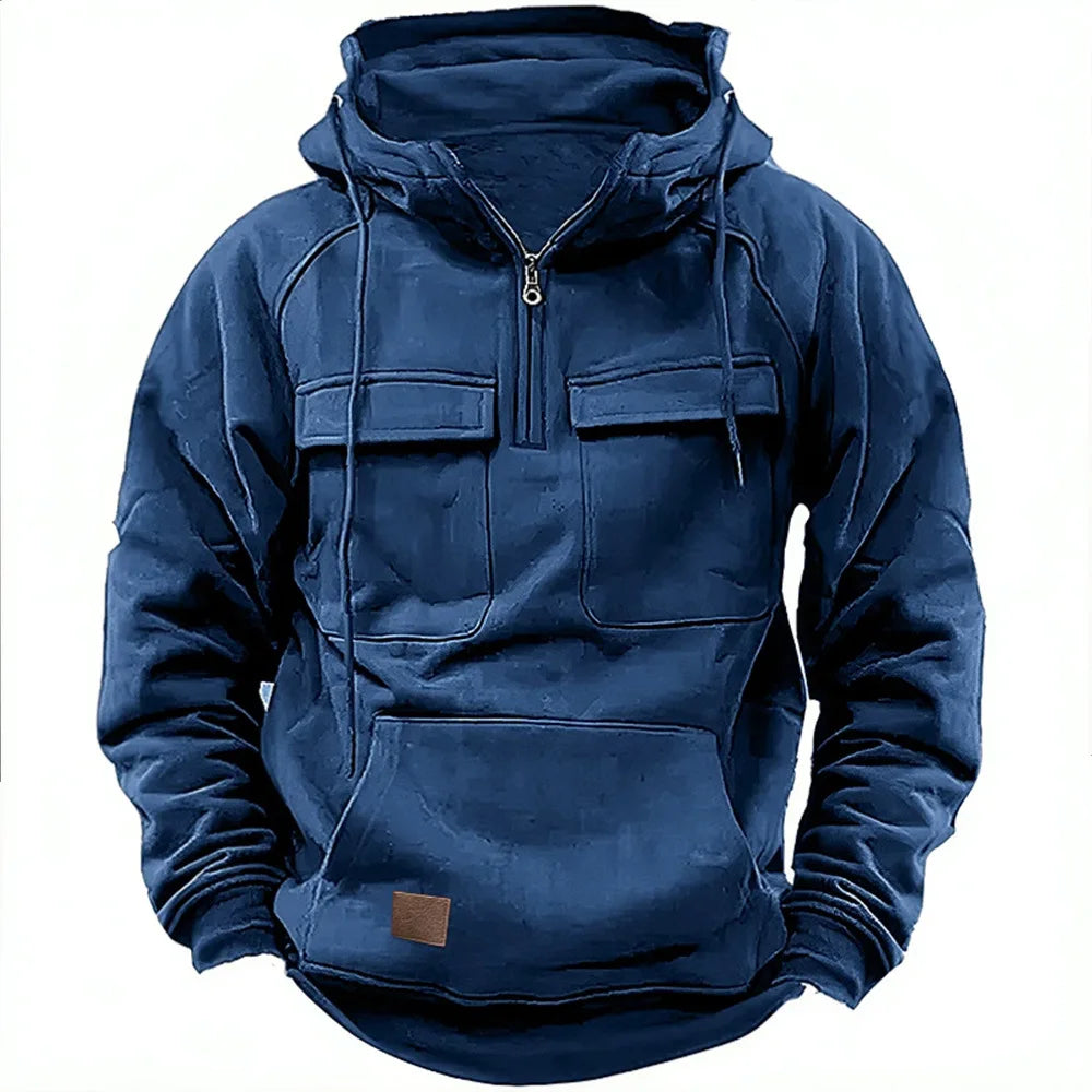 Vintage Men Hoodie Sweatshirt Street Man Clothing Men's Oversized Hooded Pullover Male Retro Harajuku Solid Color Hoody