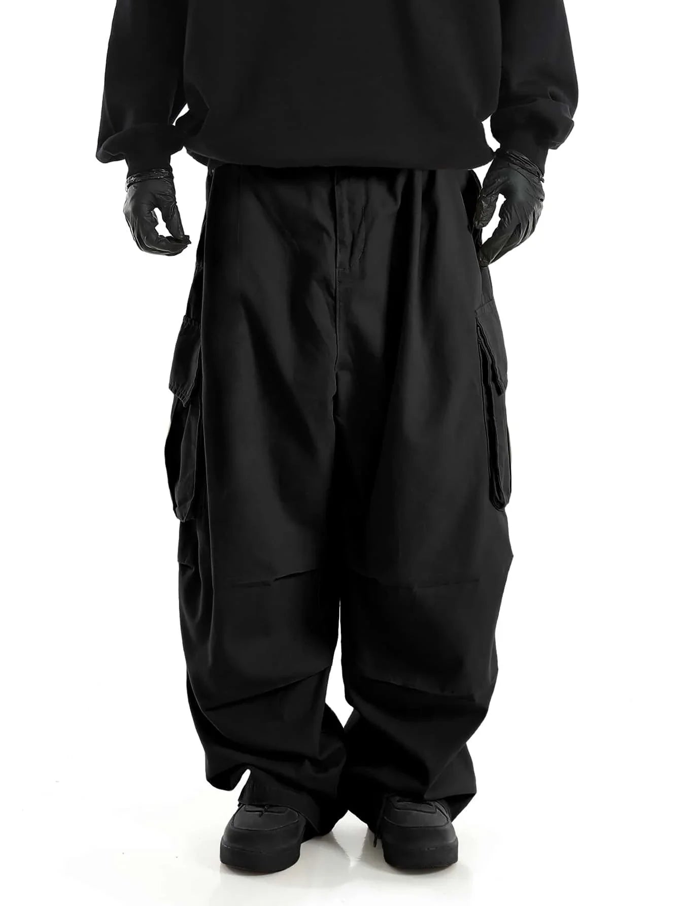 Classic Design Multi Flap Pockets Cargo Pants,Men's Loose Fit Drawstring Cargo Pants,For Skateboarding,Street,Outdoor Camping