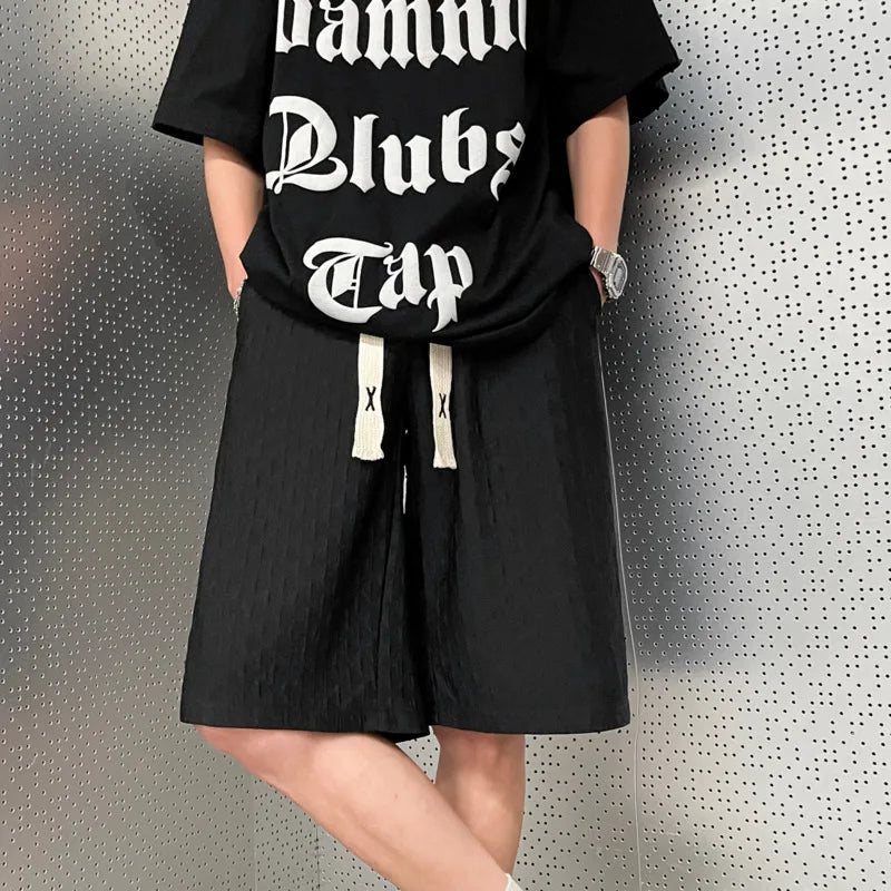 saferido Summer Ice Silk Shorts Men Fashion Oversized Thin Shorts Men Streetwear Loose Beach Shorts Mens Knee Length Pants M-5XL