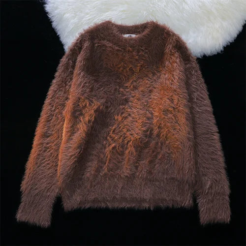 Men Autumn Winter New Oversize Solid Color Knitted Jumpers Male O-neck Sweater Tops Men Long Sleeve Warm Pullovers I594