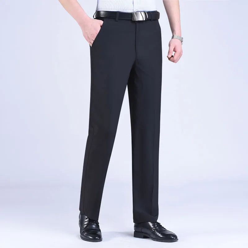 saferido Men's Clothing New Loose Solid Color Office Business Casual Formal Man Spring Summer Thin Pockets Comfortable Zipper Pants