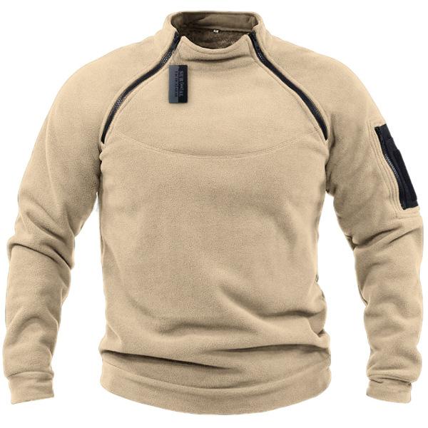 Men's Tactical Outdoor Sport Stand Collar Sweater Pullover Outdoor Warm Tactical Bottoming Shirt