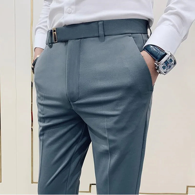 saferido Brand Clothing Men Slim Business Suit Trousers/Pants Korean Style Slim Fit Office Social Suit Pants Casual Dress Trousers