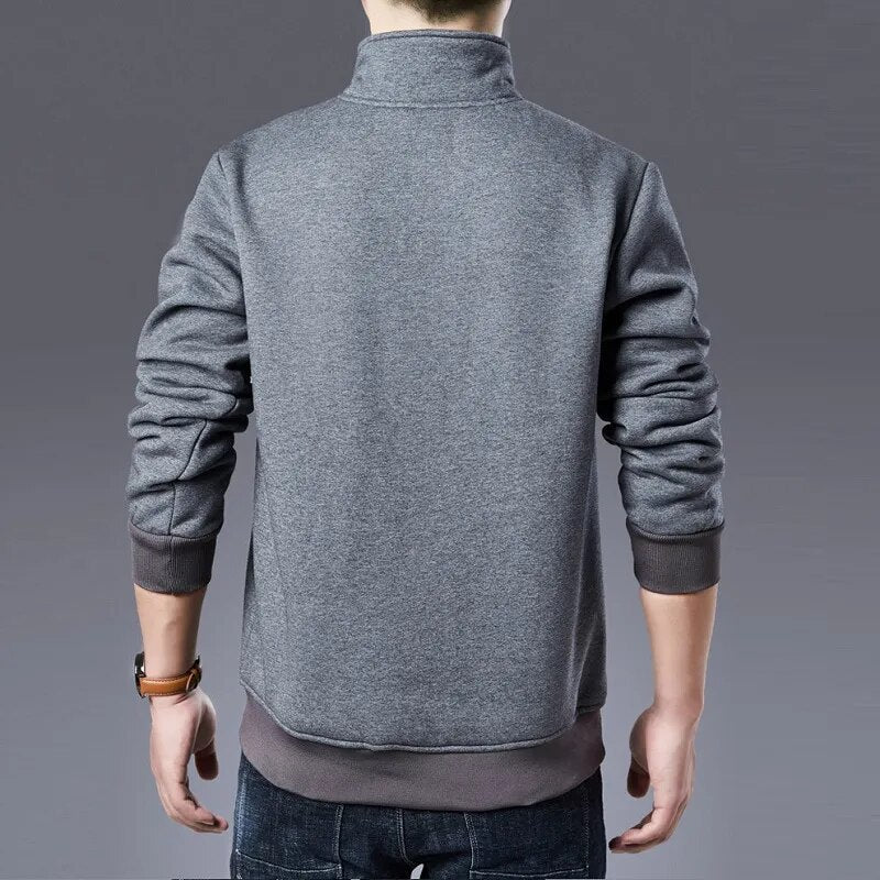 Men's Winter Sweatshirts Fleece Lined Warm Sportswear Zipper Long Sleeve Sweat Shirts Male Black Vintage Big Size Plus 8XL