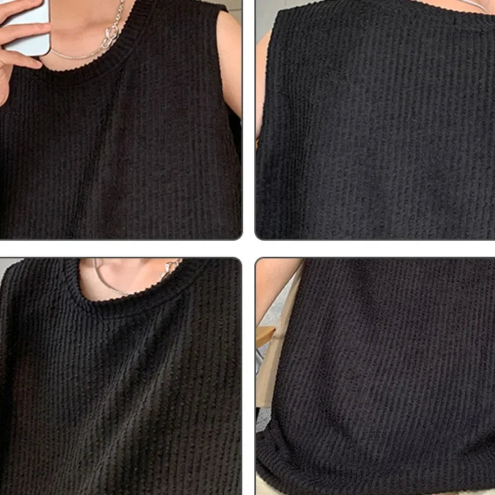 saferido Men Tanks Tops Streetwear Simple Summer Baggy Solid Colors New Arrival Comfortable Casual Popular All-match Tops Korean Style