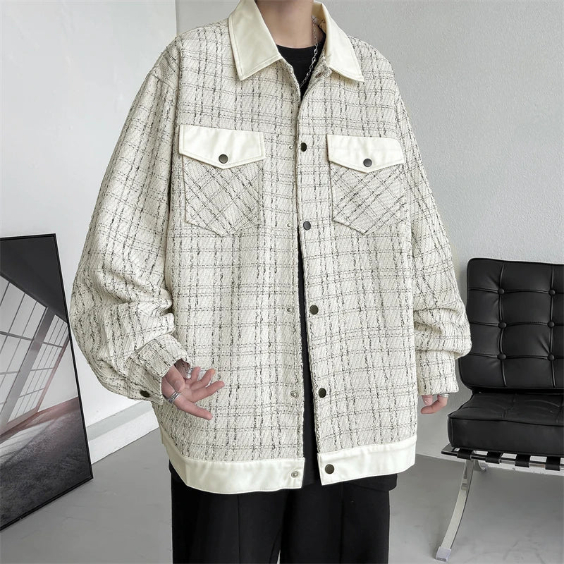 saferido Men's Korean Style Clothes Loose Fitting Harajuku Outerwear Spring Jackets Original Clothing Popular Coats