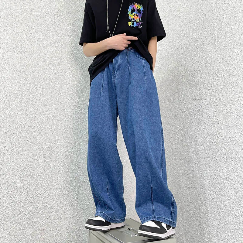 saferido Men Wide Leg Jeans Loose Straight Baggy Denim Pant Men's Women's Streetwear Skateboard Pants Oversized Hip Hop Casual Trousers