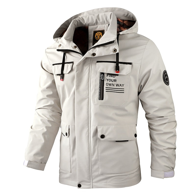 Autumn Fashion Men's Casual Windbreaker Hooded Jacket Man Waterproof Outdoor Soft Shell Winter Coat Warm Ultra Light Jacket