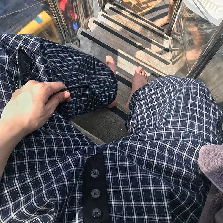 saferido Y2k Vintage Baggy Plaid Pants Man Oversized Korean Fashion Harajuku Japanese Style Streetwear Gyaru Check Trousers