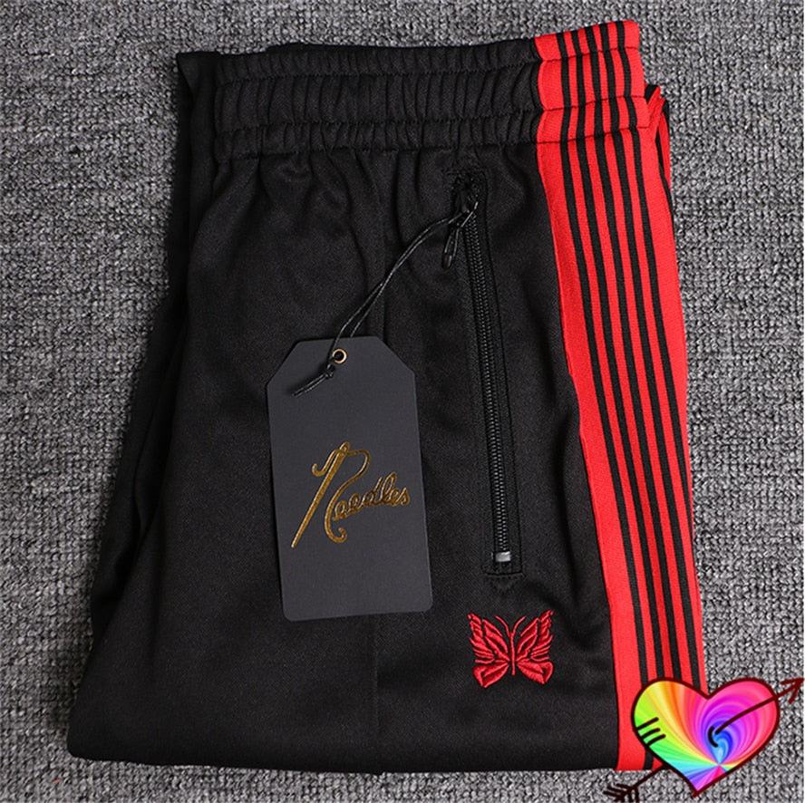 Multicolor Needles Sport Pants Men Women 1:1 High Quality Multi Embroidered Butterfly Stripe Needles Pants AWGE Trousers