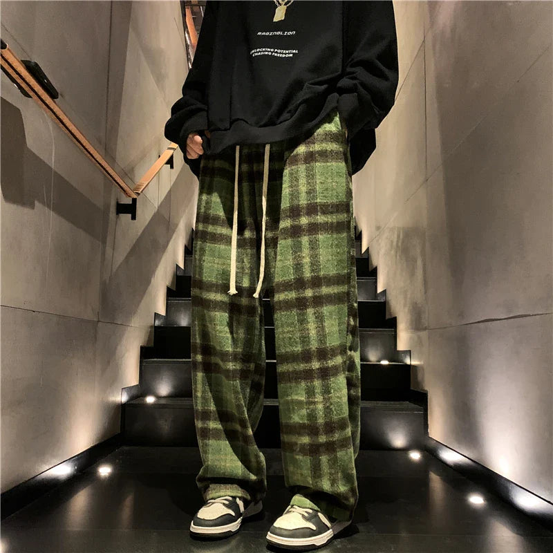 saferido Men Casual Cargo Pants Wool Harem Pants Baggy Joggers Mopping Trousers Harajuku Hip Hop Loose Women Wide Leg Pants Overalls