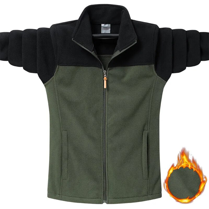 US Plus Size 9XL New Winter Fleece Jacket Men Tactical Softshell Fleece Camping Work Coat Fashion Thick Warm Harajuku Parkas Man