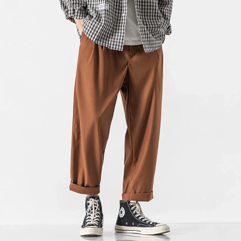 saferido Loose Trend Casual Pants Men's Loose Wide Leg Baggy Pants Fashion Spring And Summer Solid Color All-match Sports Overalls