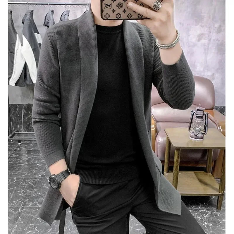 saferido British Style Men's Sweaters New Autumn Casual Solid Knitted Coat Male Cardigan Designer Homme Sweater Slim Fitted Warm Clothing