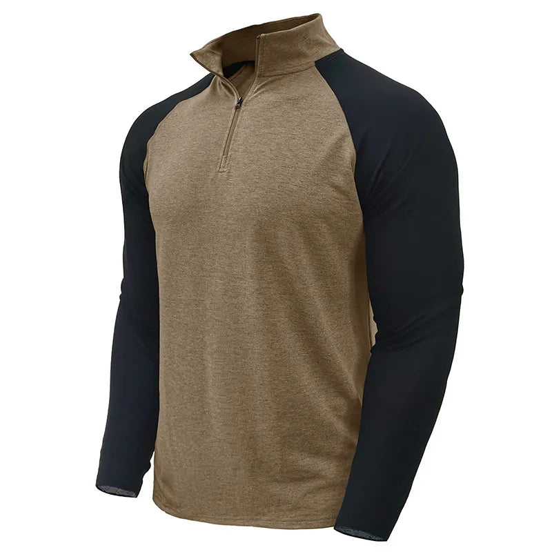saferido Men Sweatshirts Spring Men's Hoodies Pullover Half Zipper Male Sports Hoody Outdoor Autumn Solid Color Turtleneck Sweaters