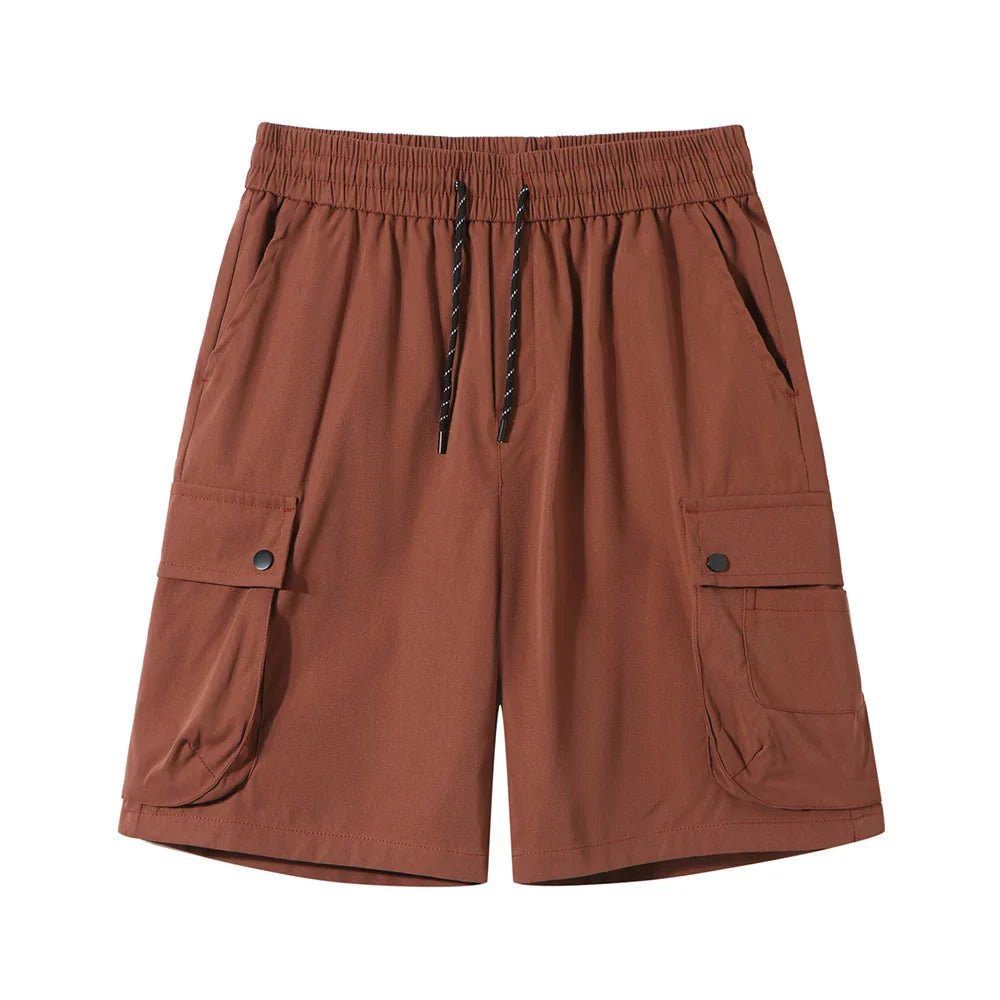 saferido Korean Streetwear Cargo Shorts for Men 2024 Summer Y2K New Multi Big Pocket Retro Casual Loose Shorts Men Versatile Summer Short
