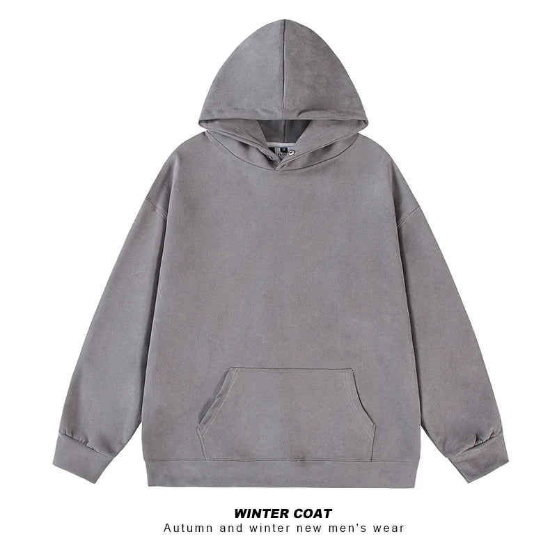 saferido Fall Men Sweatshirts Japanese Streetwear Vintage Trend Unisex Couple Loose Harajuku Casual Fleece Hoodies Coat