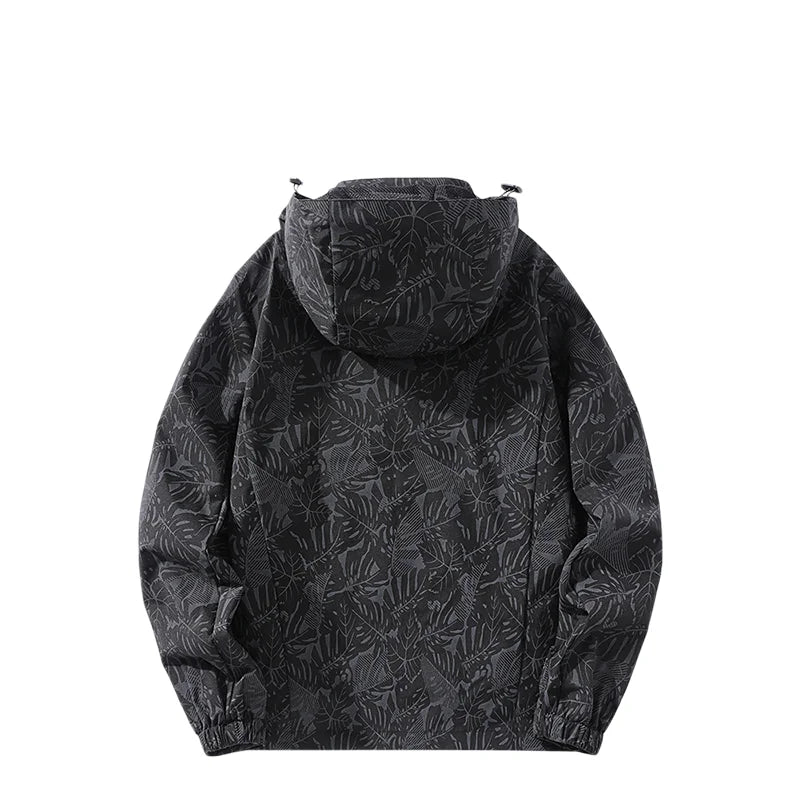 New Spring Mens Lightweight Waterproof Rain Jacket Raincoat for Hiking Travel with Removable Hood Windbreaker Jacket Top