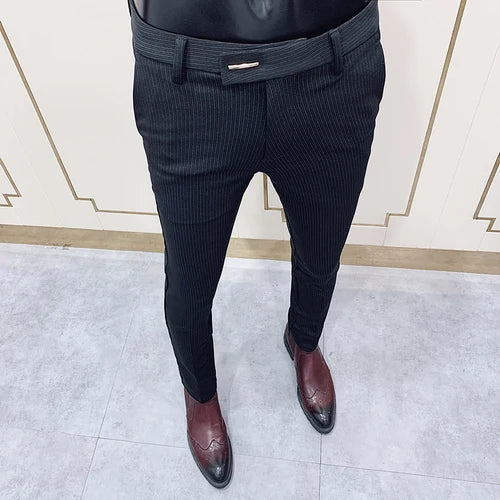 saferido Men Gray Business Suit Pant Casual Formal Mens Dress Pants Spring Spring Pantalon Costume Slim Fit Suit Trousers 36