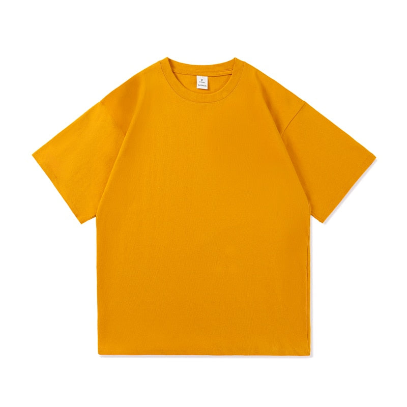 Men Oversized Graphic Solid T Shirts Colorfuls 100% Cotton Mens White Classical Tee Male Short Sleeve O-Neck Tops