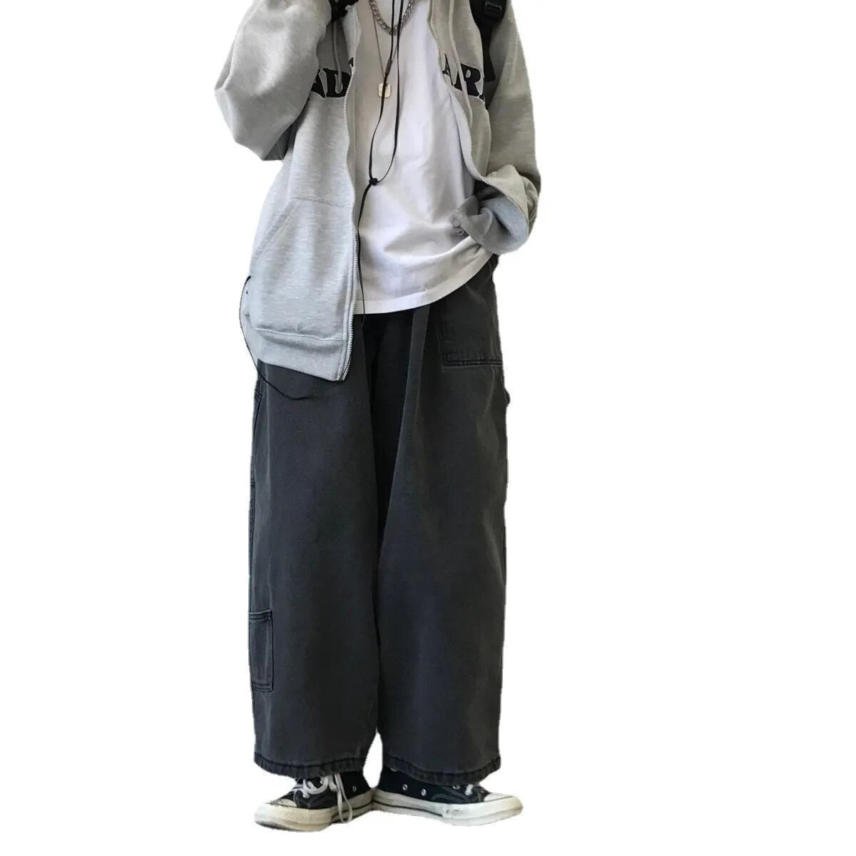 Streetwear Multi-pocket Jeans Loose Plus Size 5XL Wide Leg Pants Japanese Harajuku Casual Denim Trousers Men Clothing