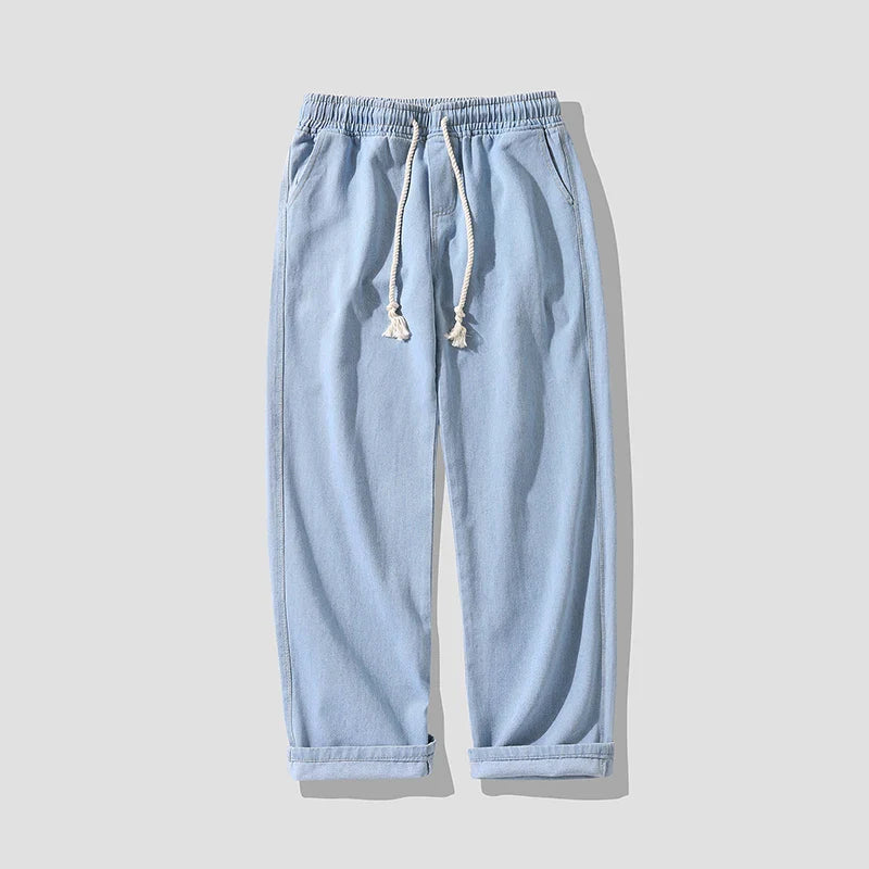 saferido Men'S Loose Jeans Korean Classic Straight Wide Legged Pants Fashion Jeans Street Hip Hop Pants Casual Work Pants