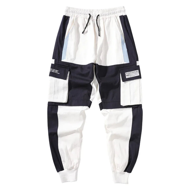 saferido Streetwear Spring Casual Men Pants Cotton Slim Fit Ribbons Men's Joggers Harajuku Elastic Waist Ankle Length Trousers For Man