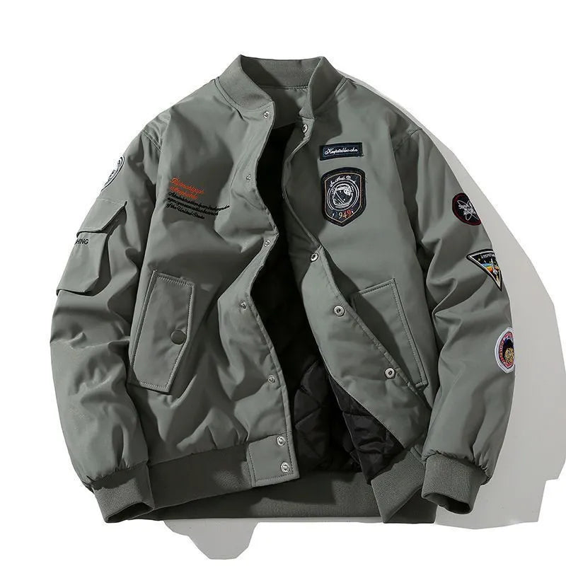 Autumn and winter thick embroidery trendy men jackets baseball uniforms couples bomber jackets casual loose jackets