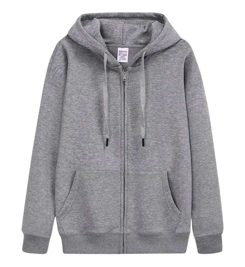 saferido 600GSM 95% Cotton Solid Retro Oversize Hoodie Unisex Winter Warm Zipper Up Open-Up Hoodies Vintage Classic Streetwear Loose Coat