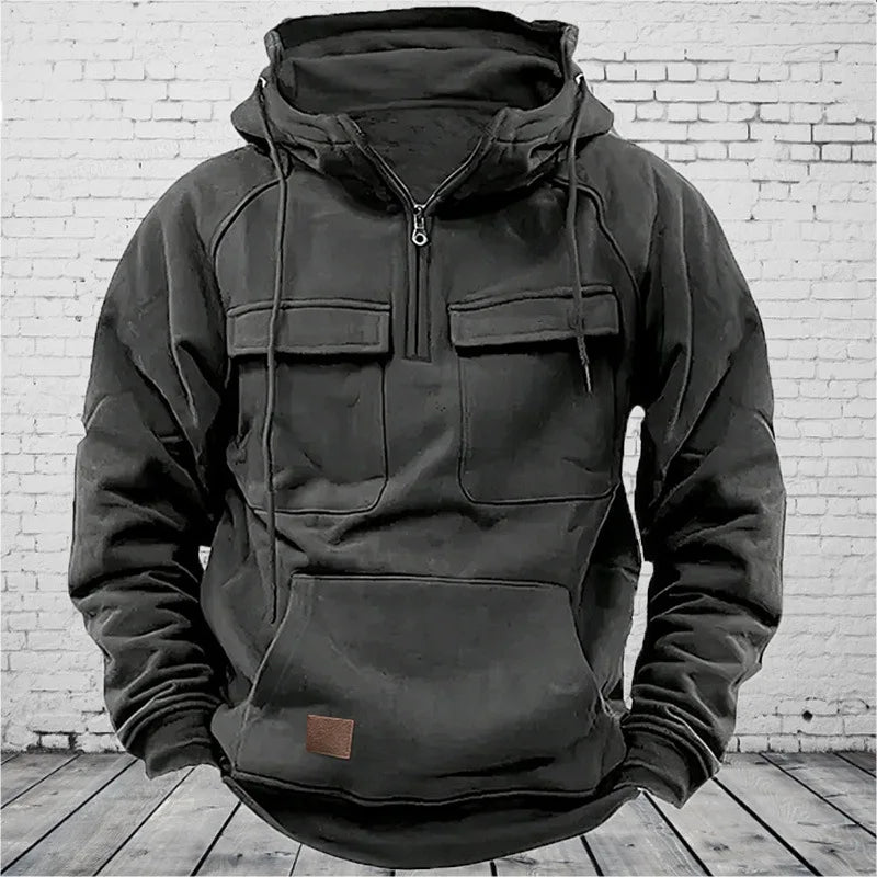 Vintage Men Hoodie Sweatshirt Street Man Clothing Men's Oversized Hooded Pullover Male Retro Harajuku Solid Color Hoody