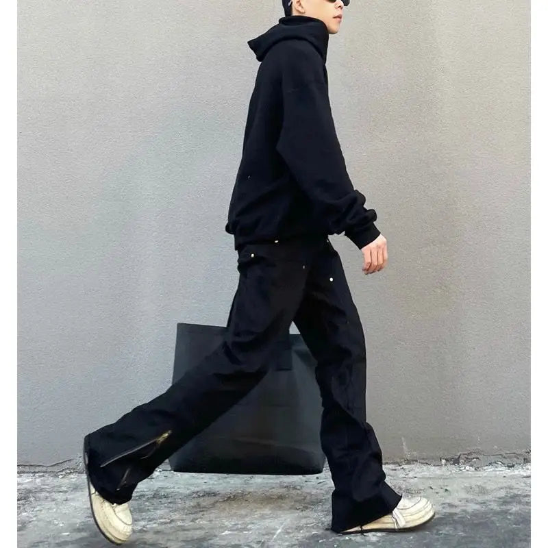 saferido Men Slim Jeans Korean Fashion Zipper Casual Pants Black Trendyol Cargo Trousers Punk Streetwear Man Harajuku Denim Y2k Hip Hop