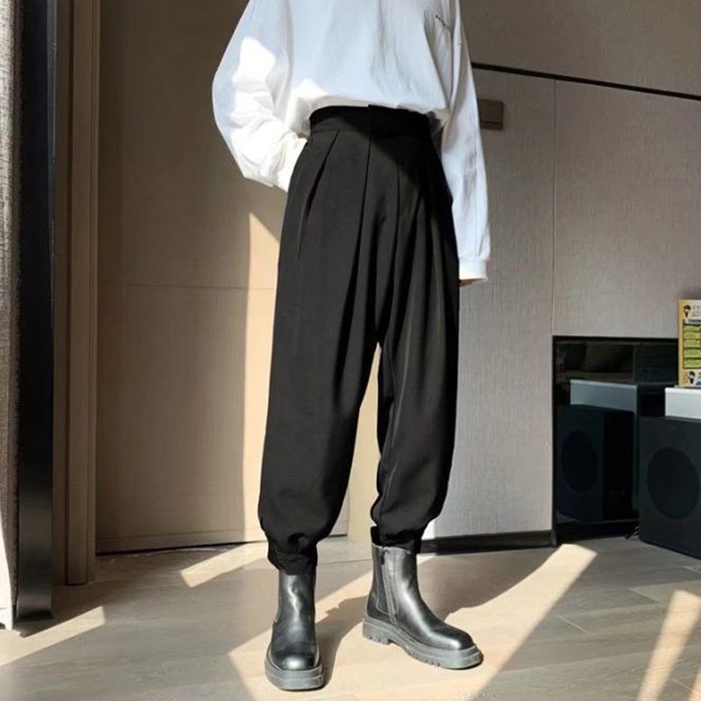 Men Pants Streetwear Joggers Casual Harem Trousers Harajuku Korean Tapered Male Blazer Pants High Streetwear Japanese