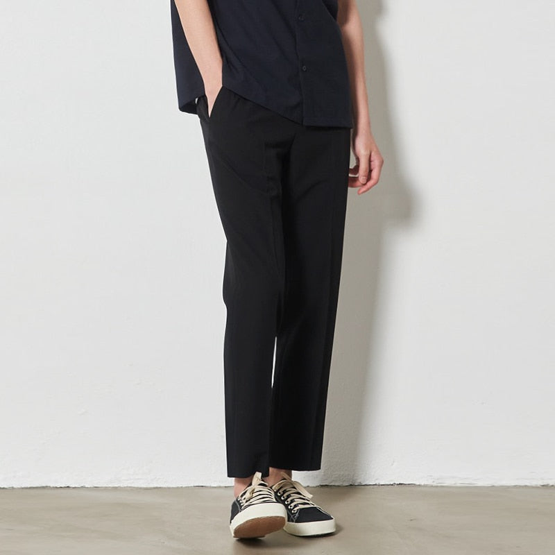 Summer Men's Fashion Loose Ninth Casual Pants Korean Style Khaki/black/brown Color Suit Pants High Quality Trousers M-2XL